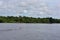 Boat sailing on the Amazon river, Peru