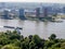 boat sailing on the river in Rotterdam