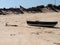 Boat On The Sand At Rio Formosa at Ilha Deserta Portugal