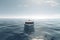 Boat in the sea. 3d render. Conceptual image