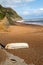 Boat on Seatown beach in Dorset