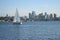 Boat with Seattle skyline