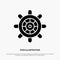 Boat, Ship, Wheel solid Glyph Icon vector