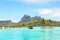 Boat shuttle station on Bora Bora, Tahiti, French Polynesia