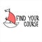 Boat sightseeing tours banner. Motivational logo. Finding your way concept. Yacht hand drawn illustration with lettering