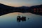 Boat silhouette in Norwegian fjords