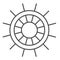 Boat steering wheel thin line icon, Ship emblem symbol, ship wheel vector sign on white background, nautical rudder icon