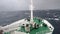 Boat in stormy weather, ocean, antarctica