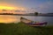 Boat at Sunset at muara tawar, bekasi