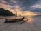 Boat and Sunset at Selong Belanak Beach