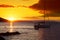 Boat and sunset in The Whitsundays