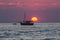 Boat at sunset Zadar