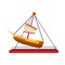 Boat swing icon, cartoon style