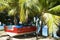 Boat taxi on beach Bequia