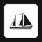 Boat with three sails icon, simple style