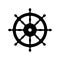 Boat timon wheel icon. Port sailor ship steering wheel vector captain rudder wheel logo