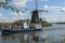 Boat with tourists kinderdijk the netherlands.