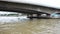 Boat Transportation on Chao Phraya River at Phra Pok Klao Bridge