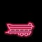 boat transportation trailer neon glow icon illustration
