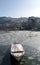 Boat trapped in ice lake