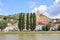 Boat traveling the Danube River to Weissenkirchen (Wachau)
