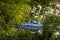 Boat through trees River Lea