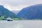 Boat trip holiday ferry in beautiful Aurlandsfjord Sognefjord in Norway