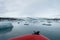 Boat trip among melting icebergs in Jokulsarlon, Iceland