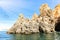 Boat trip to Ponta da Piedade, Sea gulls, rocky coastline and beaches near Lagos, Algarve Portugal