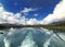 Boat Trip With View To The Stern Wave On The Lake Maligne Jasper National Park