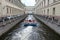 Boat trip on the Winter Canal. St. Petersburg.