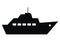 Boat trips, black silhouette of steamboat, vector icon