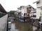 A boat under a house in Kampong Ayer floating village in Brunei