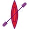 Boat vector icon, line canoe kayak illustration