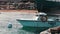 Boat water police moored near the shore in Red Sea