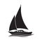 Boat on wave vector icon. Sailboat illustration. Yacht simple isolated pictogram.