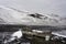 Boat wreck on Deception Island in Antarctica