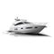 Boat or yacht, isolated against a pristine white background