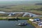 Boat yard and marina on river