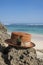 boater hat with beach view