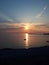 Boaters at Sunset on Lake Huron