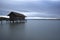 Boathouse at lake Ammersee in Bavaria, Germany