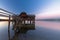 Boathouse at lake Ammersee at dawn