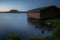 Boathouse at the lake Haussee in the Feldberger Lake District