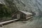 Boathouse at lake Obersee in Bavaria, Germany