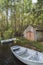 Boathouse at Loch Farr in Scotland.