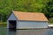 Boathouse with open door