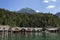 Boathouses at the Koenigssee lake close to Berchtesgaden, German