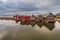 Boathouses in the port of Althagen, Germany