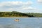 Boating on Carsington reservoir.